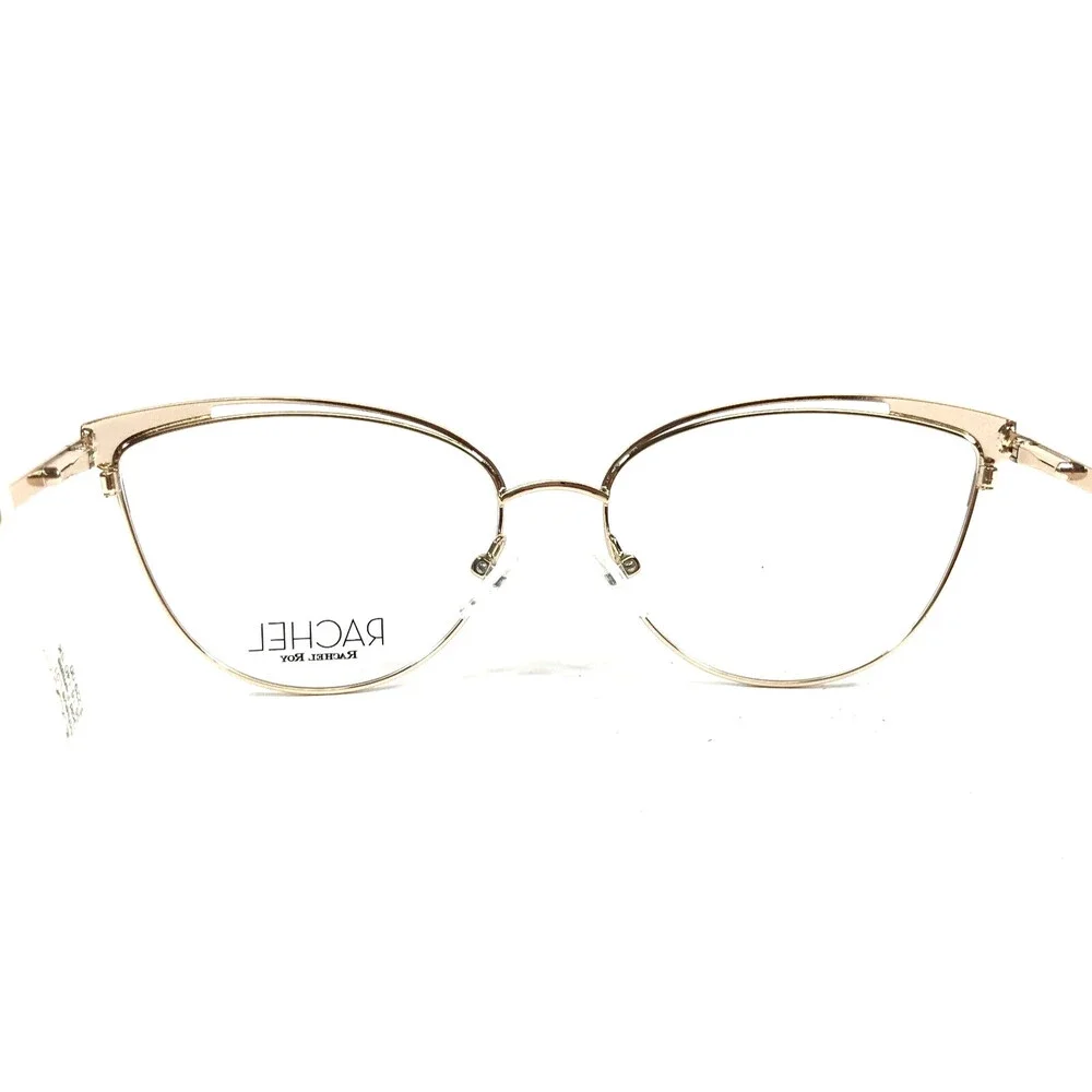Rachel Roy Eyeglasses Frames ACHIEVE GOLD Rose Pink Cat Eye Full Rim 55-16-140